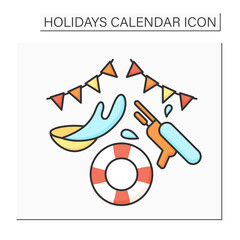 Songkran color icon. Traditional water festival in Thailand. Thai New Year. Celebration end of dry season. Holidays calendar concept. Isolated vector illustration