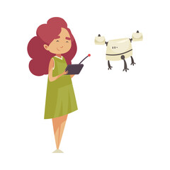 Girl With Quadcopter Composition