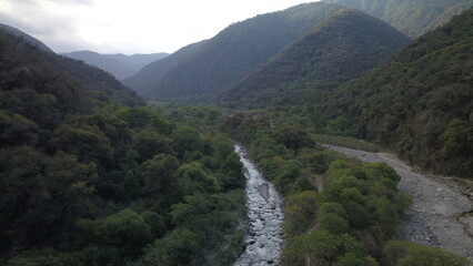 beautiful landscape with green mountains in northwest Argentina