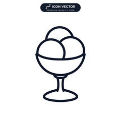 gelato bowl icon symbol template for graphic and web design collection logo vector illustration