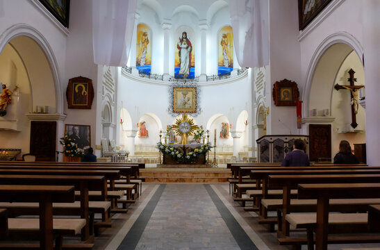 April 11, 2016, Minsk, Belarus. Parishioners at the Church of St. Simeon and St. Helena in Minsk.