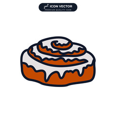 cinnamon roll icon symbol template for graphic and web design collection logo vector illustration
