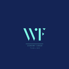 Luxury WF Initial Letter Business Logo Icon Design.