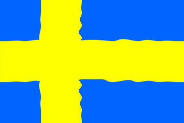 Sweden. Flag of Sweden. Horizontal design. llustration of the flag of Sweden. Horizontal design. Abstract design. Illustration. Map.