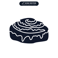 cinnamon roll icon symbol template for graphic and web design collection logo vector illustration