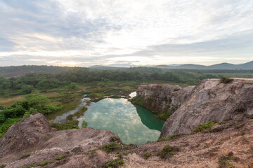 Beautiful lake with reflection of cloud
