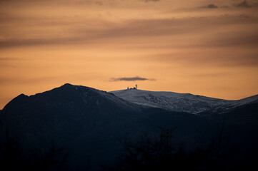 sunset over the mountains