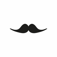 Mustache flat icon. Mustache web icon. Monochrome mustache isolated on background