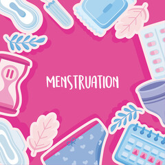 women menstruation icons frame