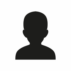 Silhouettes of child face. Outlines baby in profile. Vector illustration