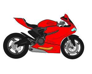 Obraz na płótnie Canvas Vector illustration of sport motorcycle in isolate on white background.