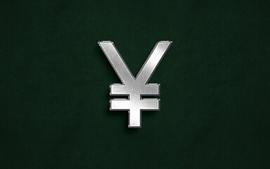 Obraz premium Japanese Yen silver icon, logo