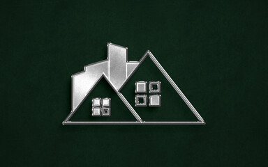 real estate silver logo abstract design 