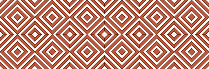 White and brown abstract line geometric diagonal square seamless pattern banner background. Vector illustration.