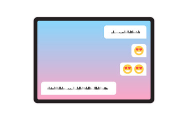 Voice and text messages and people communicating social media app flat vector illustration.
