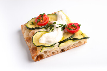A slice of Italian pizza al taglio