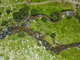 Aerial view of Banderitsa River at Pirin Mountain, Bulgaria