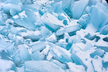 Ice background. A pile of ice