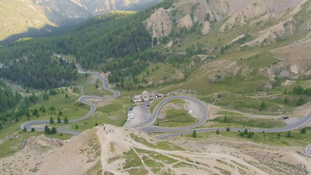 Moving Into Valley of French Alps at Morning by Drone