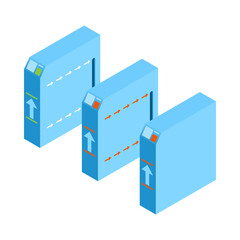 Metro Turnstiles Isometric Composition