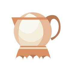 Kettle decorative kitchen tool icon. Teapot isolated cartoon illustration. Element for advertising of household goods or kitchen ware store. Home appliance for boiling water
