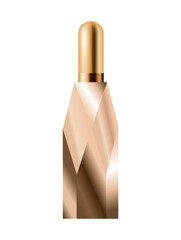 Makeup cosmetic package. Isolated beauty product and facial decorative cosmetic tool. Blank template of container for perfume