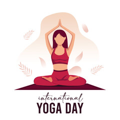 Fototapeta na wymiar international yoga day. yoga body posture. group of Woman practicing yoga. vector illustration design