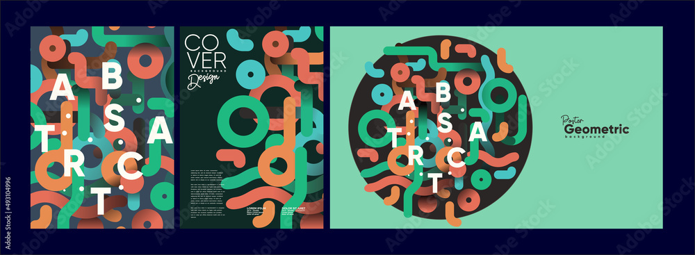 Poster abstract geometric background. simple shapes with trendy pattern. vector illustration. trendy backgr