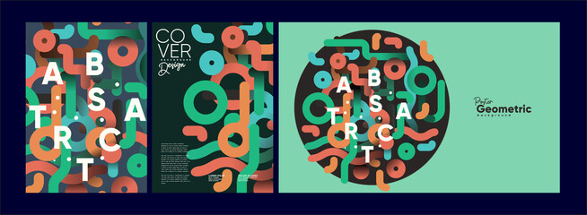 Abstract geometric background. Simple shapes with trendy pattern. Vector illustration. Trendy backgrounds for poster, landing page, banner and packaging.