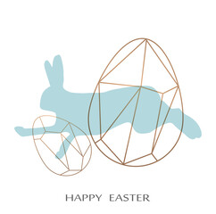 Easter egg and rabbit  vector illustration