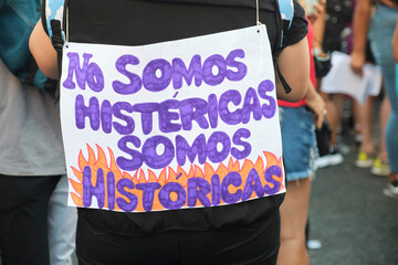 Feminist message during the international women strike in Argentina