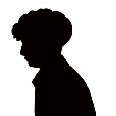 a boy head silhouette vector