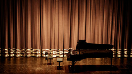Grand Concert Piano On Stage