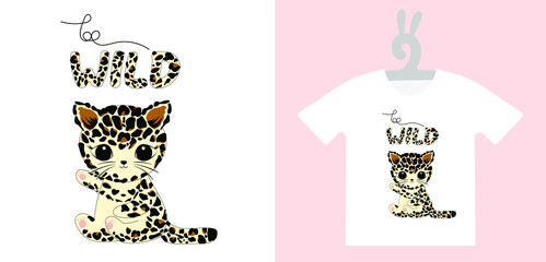 Baby Animal Prints on T-shirts, sweatshirts, wall art. Hand Drawn Nursery Art. Isolated vector illustration