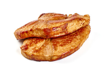 BBQ roasted Shoulder Blade cut, isolated on white background.