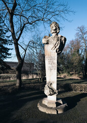 Rydzyna, Poland - a monument to the Polish king Stanislaw Leszczynski in the gardens of Rydzyna Castle