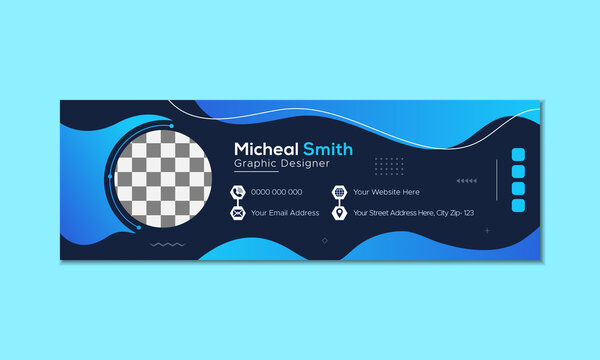 Corporate email signature template design. Business promotion by email or creative email signature template and email footer template design