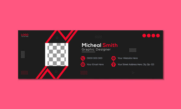 Modern creative corporate business email signature template or creative email signature template and email footer template design