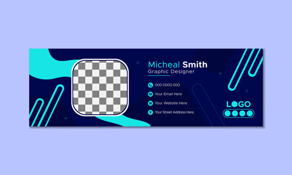 Modern creative corporate business email signature template or creative email signature template and email footer template design. Modern and abstract corporate company email signature or email footer