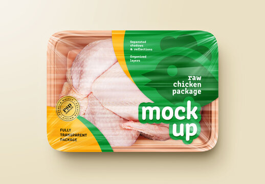 Raw Chicken Package Mockup