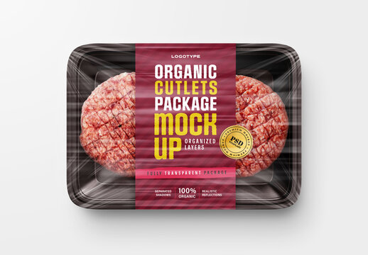 Organic Cutlets Package Mockup