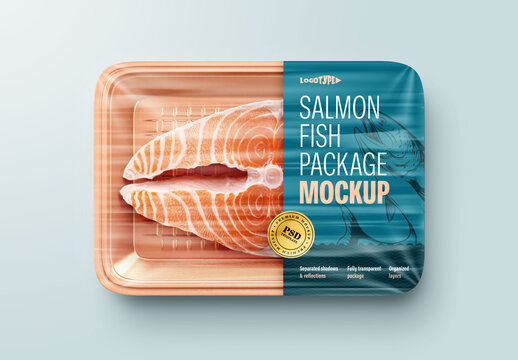 Salmon Fish Package Mockup for Creative Design and Branding Projects