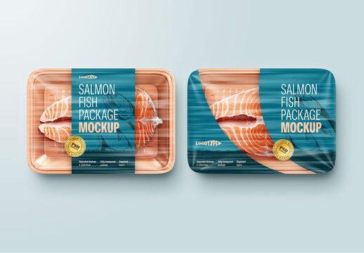 Salmon Fish Package Mockup for Creative Design and Branding Projects