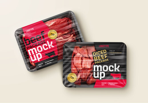 Raw Beef Package Mockup