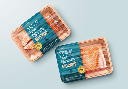 Salmon Fish Package Mockup for Creative Design and Branding Projects