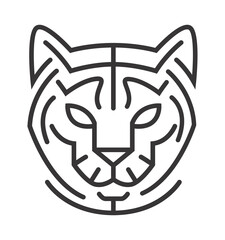 Linear tiger logo. Tiger Head Vector