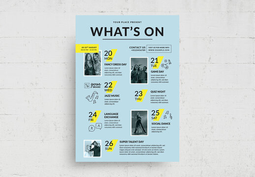 Simple Whats on Poster Flyer Layout