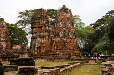 タイ　アユタヤ遺跡：Ayutthaya ruins, Thailand