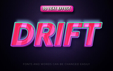 Drift racing 3d editable text effect style