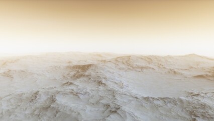 beautiful view from an exoplanet, a view from an alien planet, a computer-generated surface, a fantastic view of an unknown world, a fantasy world 3D render